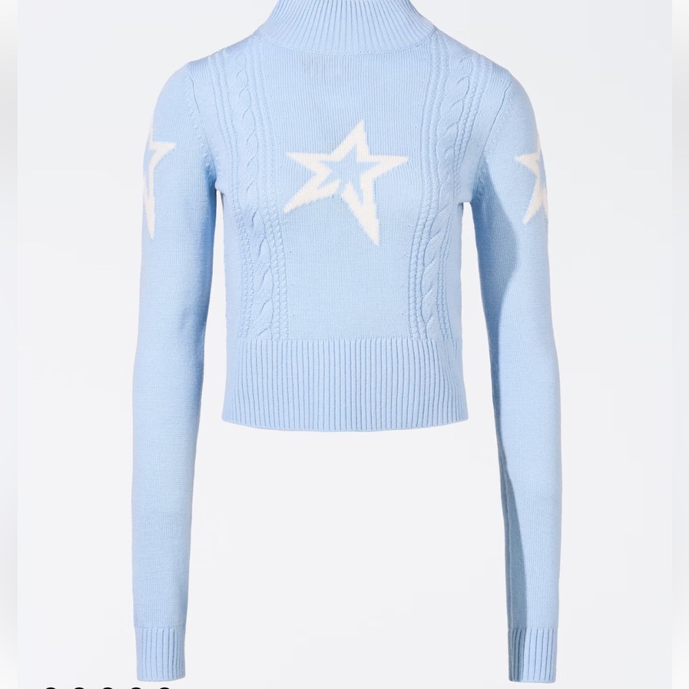 NWT perfect moment crop cable merino wool sweater star